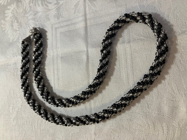 Black and clear Kumihimo braid