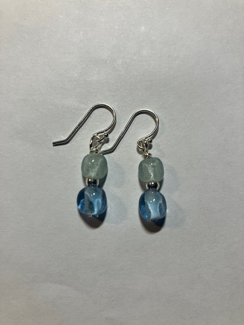 blue and green glass earrings