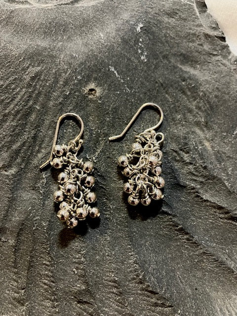 Silver ball earrings