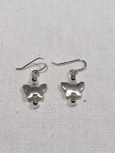 Silver butterfly earrings