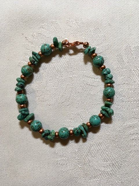 Turquoise and copper bracelet